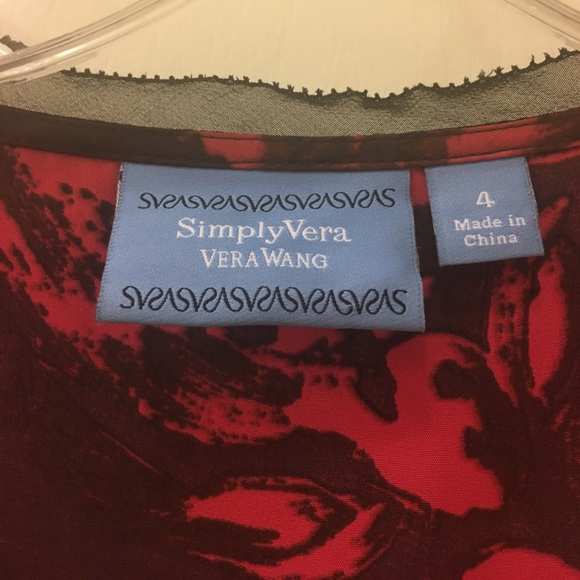 Simply Vera red and black flowered dress. Size 4 - Picture 5 of 5